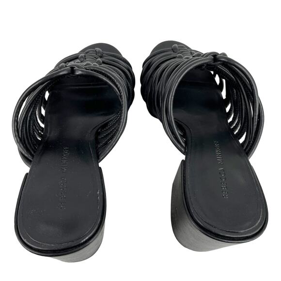 Rebecca Minkoff Calanthe Black Sandal 8.5M Strappy Slip On 3" Heel - Picture 7 of 11